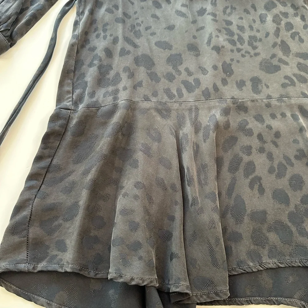 Bella Dahl Girls Leopard Print Charcoal Dress Girls Size 14